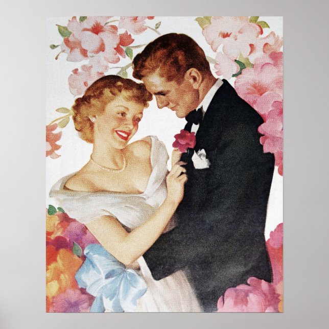Poster Jeune couple en tenue formelle (Devant)