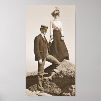 Poster Jeune couple Sepia 1915