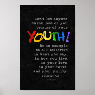 Poster Jeune (Écriture : 1 Timothée 4:12)