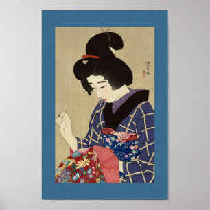 POSTER JEUNE FEMME À LA VOIE DU DÉBUT DES ANNÉES 1900