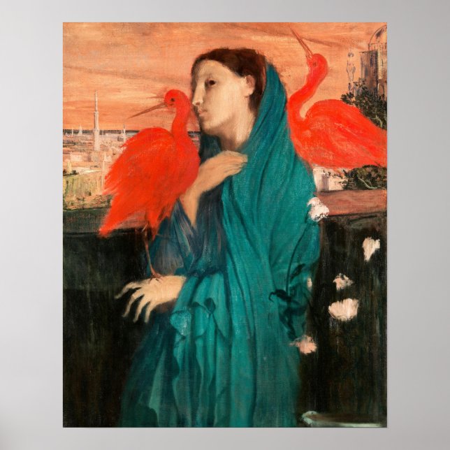 Poster Jeune femme avec Ibis par Edgar Degas (Devant)
