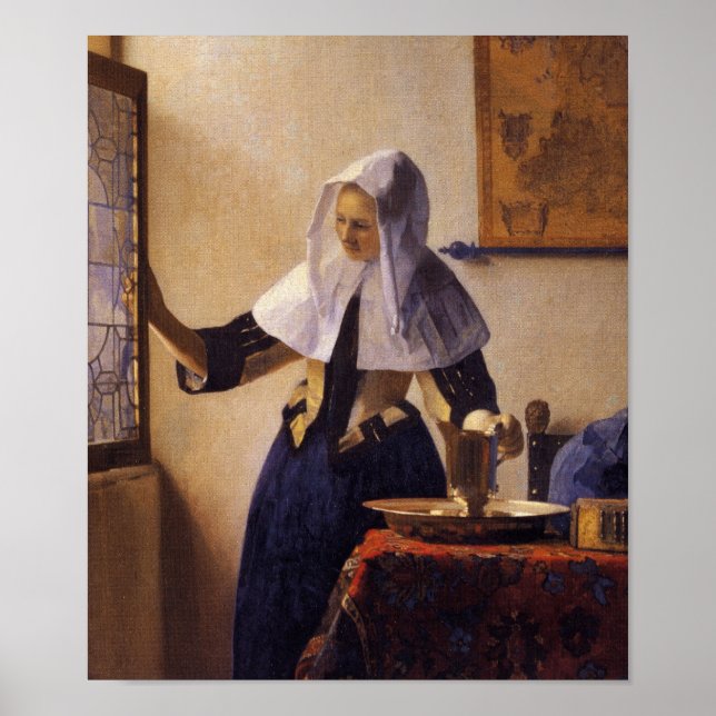 Poster Jeune femme avec un lanceur d'eau (Devant)