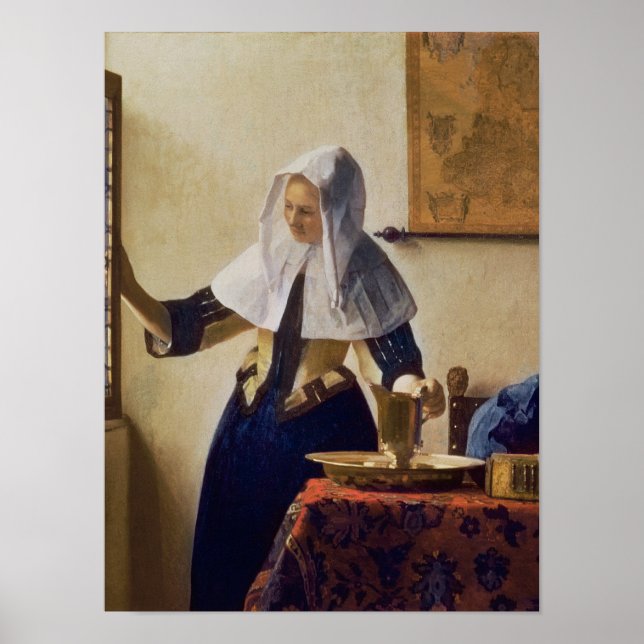 Poster Jeune femme avec un pot d'eau, c.1662 (Devant)