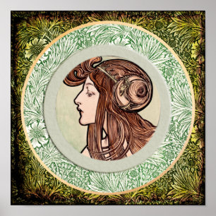 Poster Jeune femme d'Alphonse Mucha