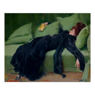Poster Jeune femme décadente. Après la danse