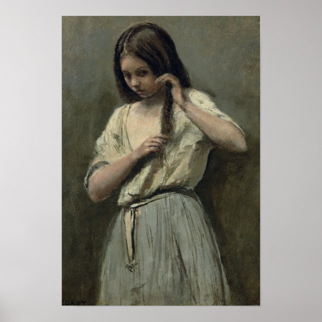 Poster Jeune fille à sa toilette (Devant)