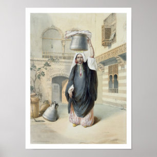 Poster Jeune fille arabe retournant du hammam au Caire