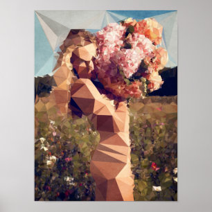 Poster Jeune fille avec Bouquet - par Boris Draschoff