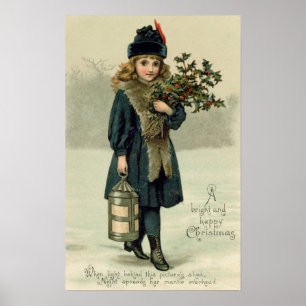 Poster Jeune fille avec Holly et Lantern