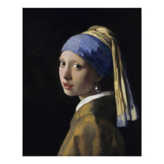 Poster Jeune fille avec perle à oreille Johannes Vermeer 
