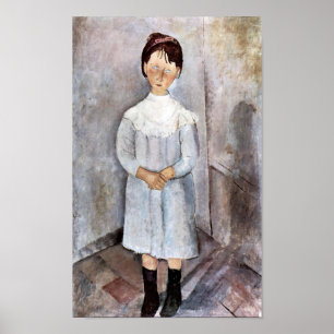 Poster Jeune fille en bleu, Modigliani