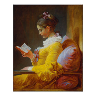 Poster Jeune fille Lecture par Jean-Honore Fragonard