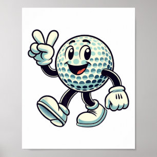 Poster Jeune golfeur garçons golf drôle 