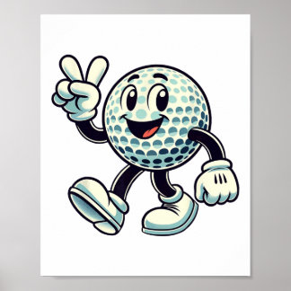 Poster Jeune golfeur garçons golf drôle