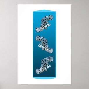 Poster Jeune groupe - arrière - plan bleu dégradé de conc