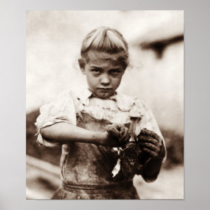 Poster Jeune huître Shucker - Lewis Hine - 1913