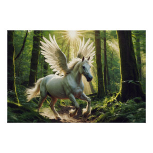 Poster Jeune Pegasus forestier