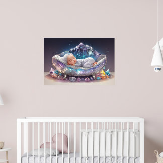 Poster Jeune princesse nouveau-né bébé fille nurserie Art
