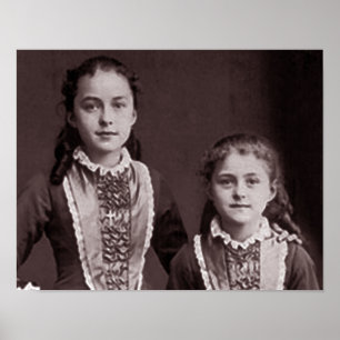 Poster Jeune Saint-Thérèse de Lisieux et soeur Céline.