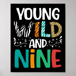 Poster Jeune Sauvage Et Neuf Drôle 9E Anniversaire 9 Anni