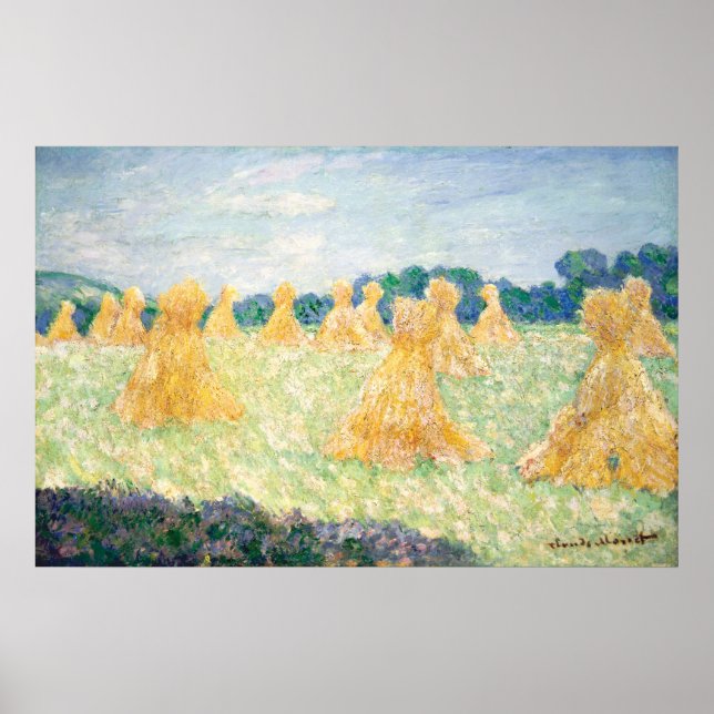 Poster Jeunes dames de Giverny effet soleil par Claude Mo (Devant)