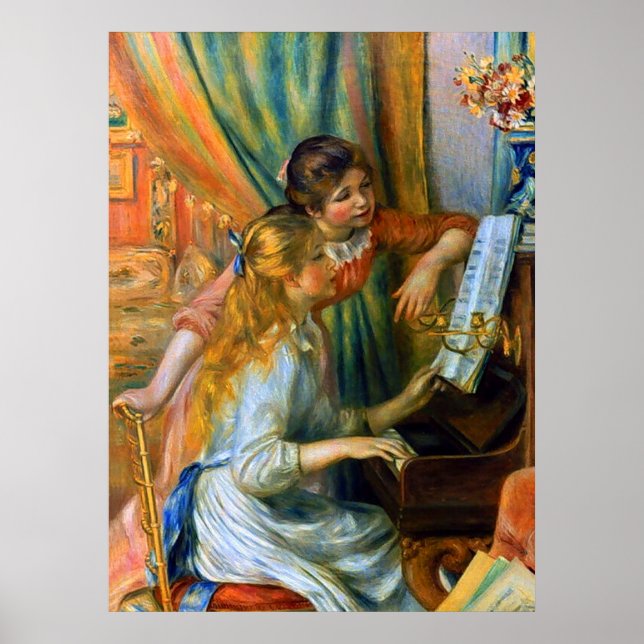 Poster Jeunes filles au piano par Pierre Renoir (Devant)