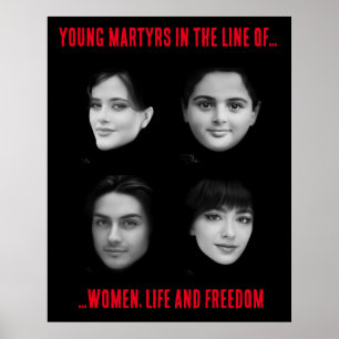 Poster Jeunes martyrs dans la ligne de la Femme, Vie, Lib