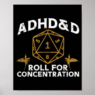 Poster Jeux adhd et d drôle de joueur hommes garçons enfa
