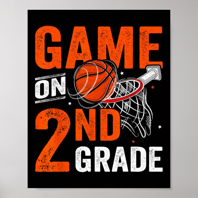 Poster Jeux Amusants Sur Le Basket De Deuxième Année Prem (Devant)