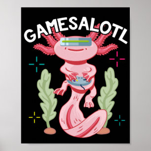 Poster Jeux Axolotl Gamesalotl Kawaii