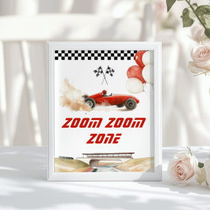 Poster Jeux d'anniversaire de zone de zoom zoom de voitur