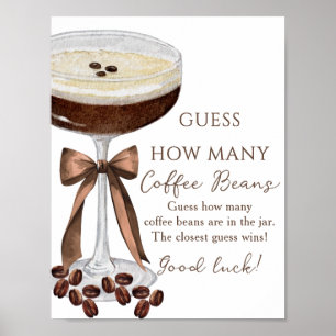 Poster Jeux de Baby Shower Espresso Martini Devinez Combi