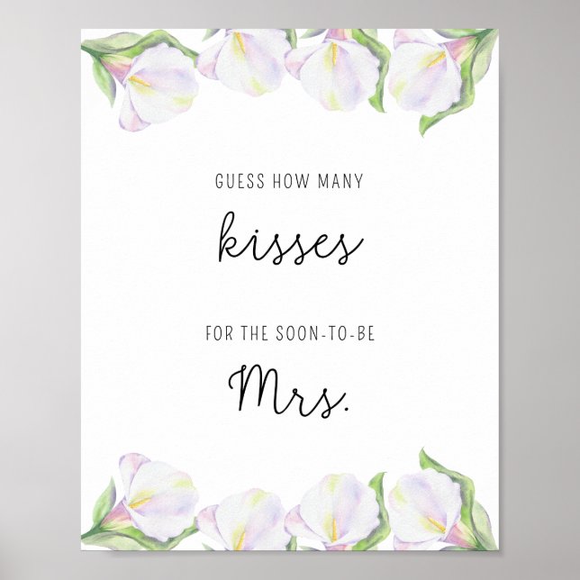 Poster Jeux de baby shower : les fleurs de calla - combie (Devant)