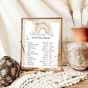 Poster Jeux de Baby shower Minimliast Old WIves Tales