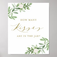 Jeux de bisous avec verdure et fleurs blanches