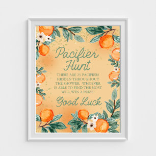 Poster Jeux de chasse à la tétine orange Little Cutie pou