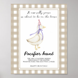 Poster Jeux de chasse bébé Doudou - Baby Shower