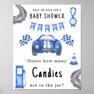 Poster Jeux de devinette de bonbons pour une baby shower