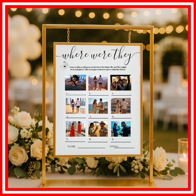Poster JEUX DE Fête des mariées OÙ ILS ÉTAIENT (Créateur téléchargé)
