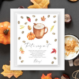Poster Jeux de mariage de la citrouille de café Mettez un