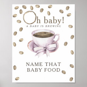 Poster Jeux de nourriture pour bébé à la baby shower de p