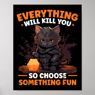 Poster Jeux de rôle Rpg Jouer D20 Jeux de société drôles