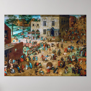 Poster Jeux d'enfants Pieter Bruegel l'Ancien