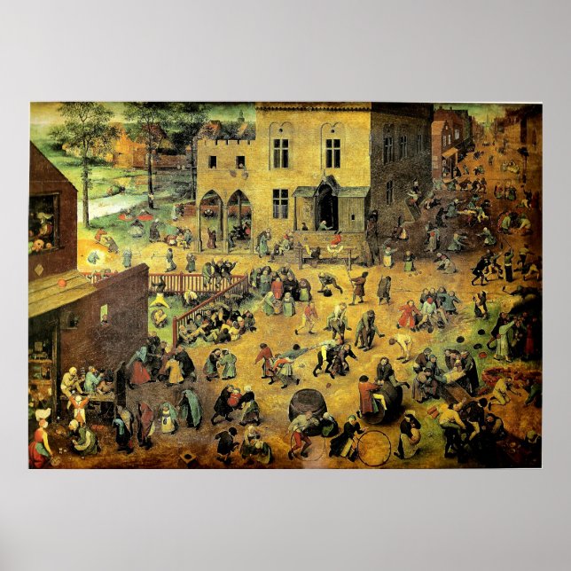 Poster "Jeux pour enfants" de Pieter Bruegel - 1560 (Devant)