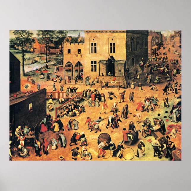 Poster Jeux pour enfants, oeuvres d'art célèbres, (Devant)