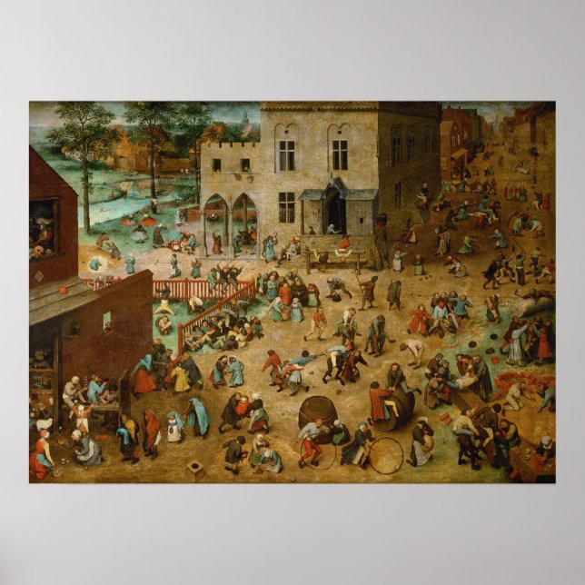 Poster Jeux pour enfants par Pieter Bruegel l'Ancien (Devant)