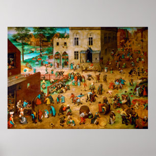 Poster Jeux pour enfants par Pieter Bruegel l'Ancien 1560