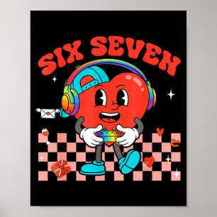 Poster Jeux Saint Valentin 67 Six Sept Drôle Gamer Cœur C
