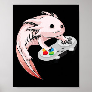 Poster Jeux vidéo Gamesolotl Axolotl Jeux Kawaii Anime