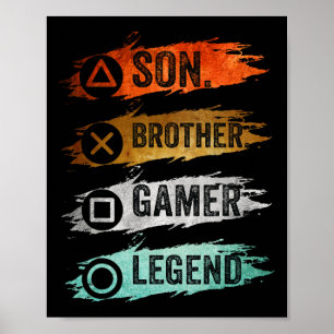 Poster Jeux Vidéos Vintages Pour Garçons Brother S